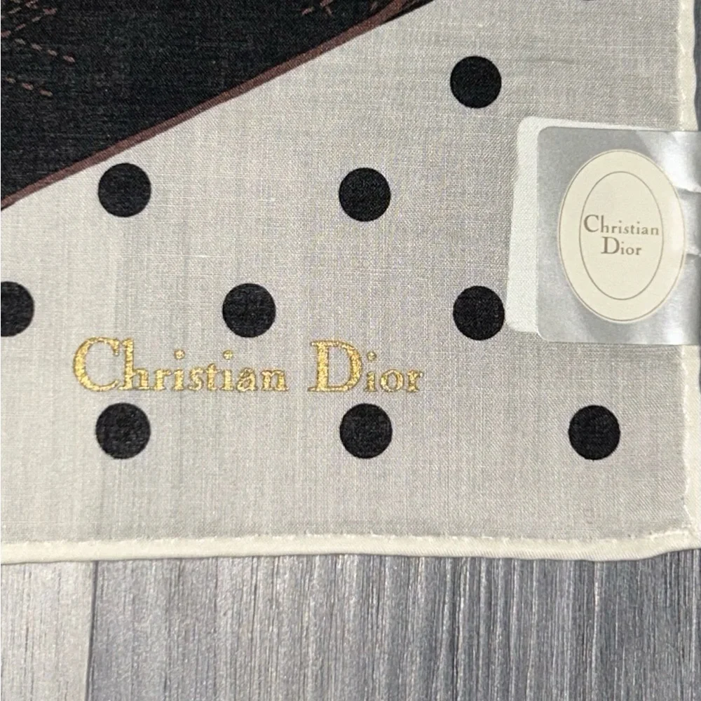 Christian Dior Vintage 90s Cannage Bag Polka Dot Handkerchief Scarf